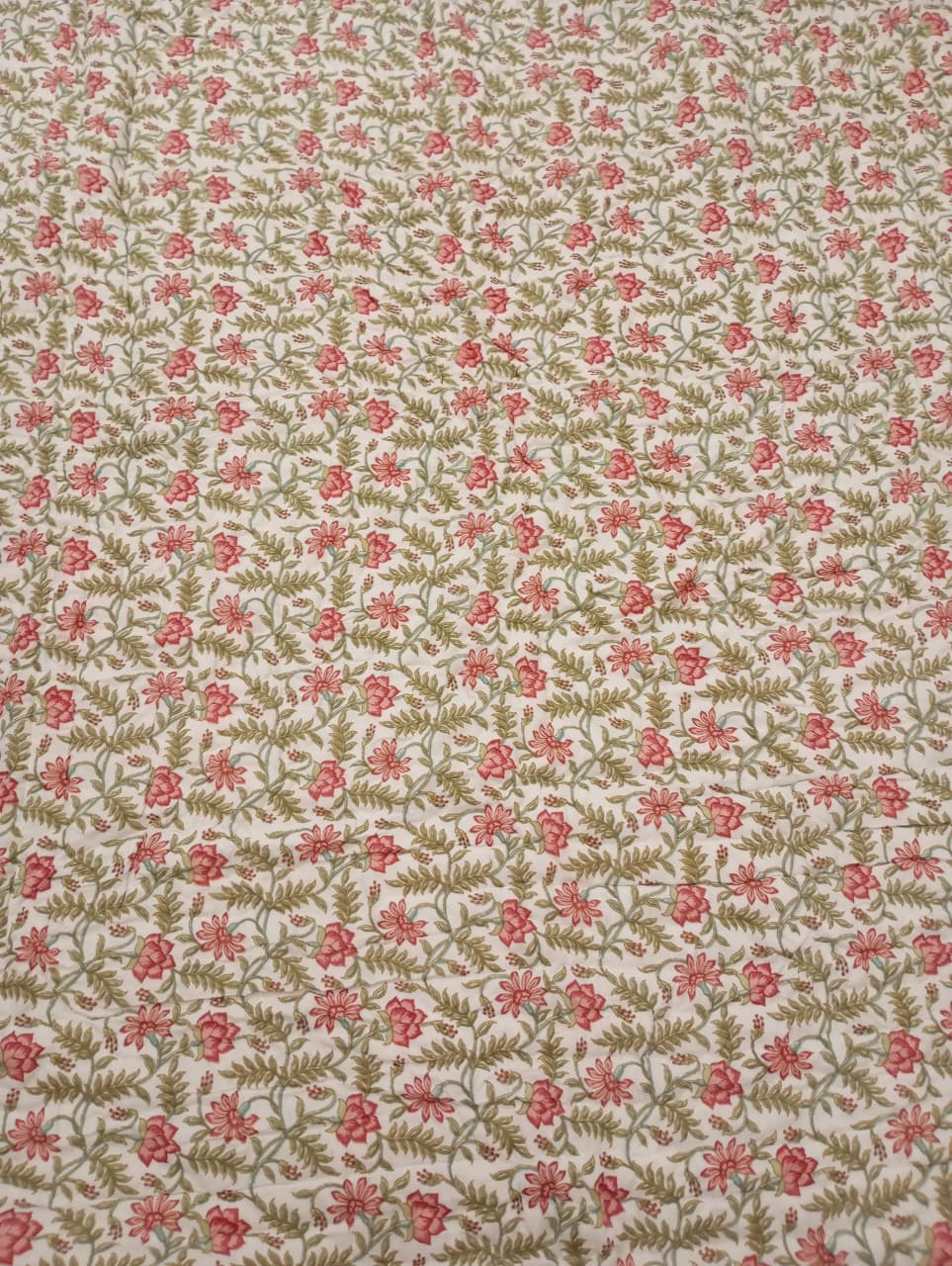 Meadow Bloom Heritage Muslin Cotton Razai – King Size (220 × 240 cm) | 100% Muslin Cotton | Hand Tagai Razai Blanket | 1 Piece