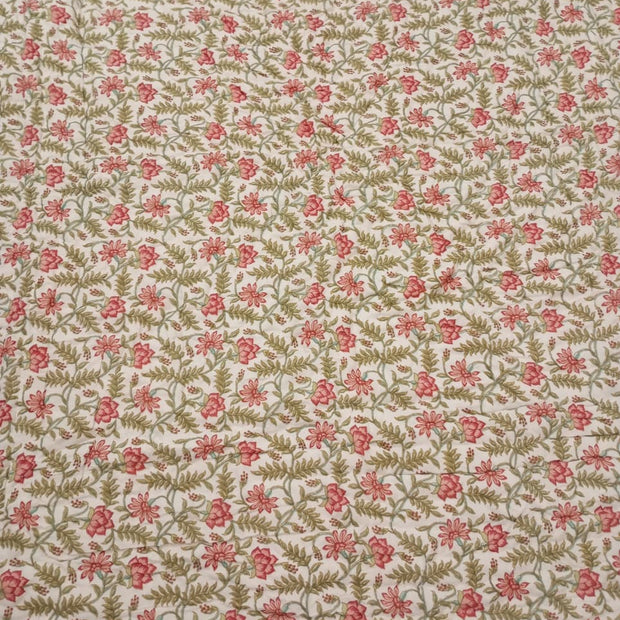 Meadow Bloom Heritage Muslin Cotton Razai – King Size (220 × 240 cm) | 100% Muslin Cotton | Hand Tagai Razai Blanket | 1 Piece