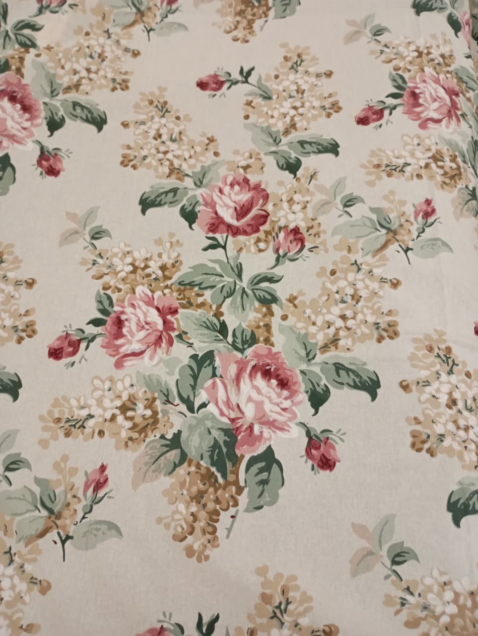 Soft Beige Anokhi Blossom – Super King Size Jaipuri Cotton Bedsheet (270 x 270 cm) | Includes 2 Pillow Covers