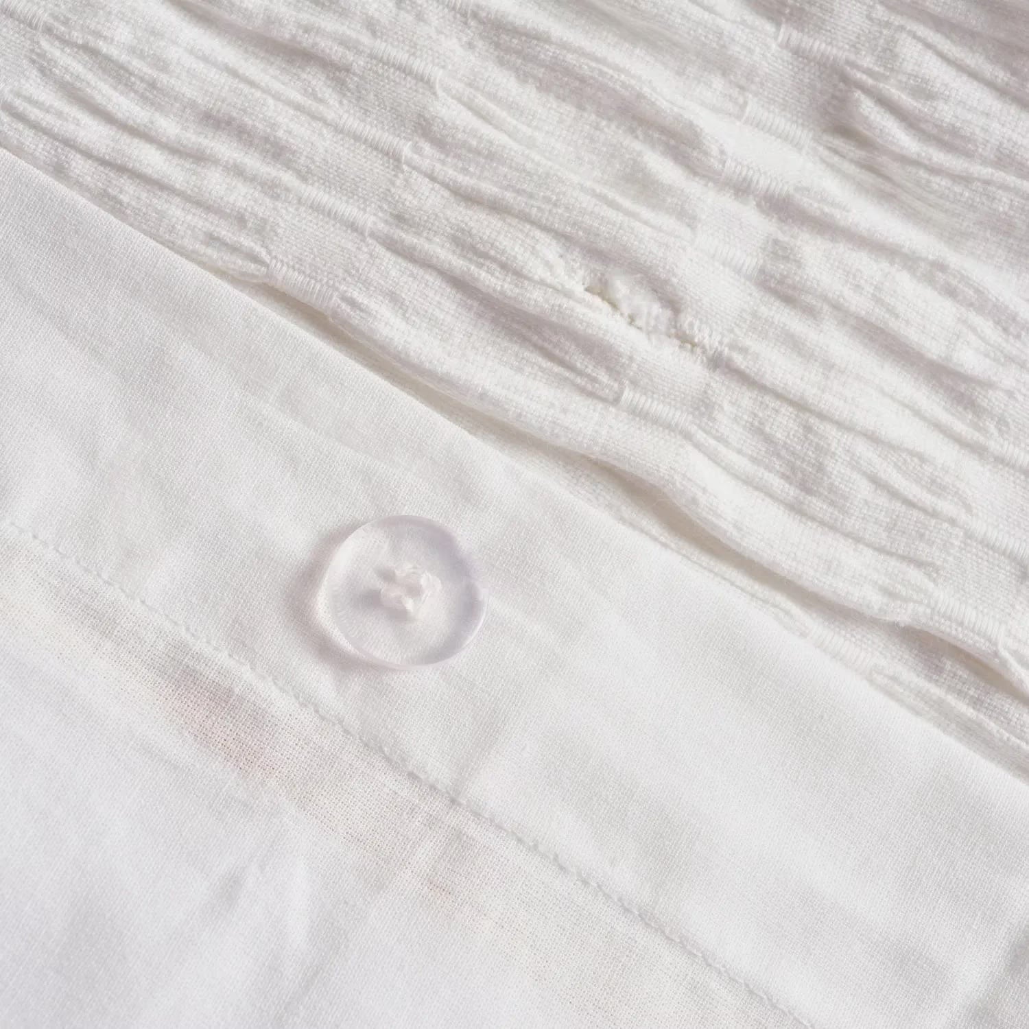 Dove White Whisper Waffle Luxury Duvet Cover Set – Super King Size (260 × 220 cm) | 3-Piece Premium Cotton Bedding Set