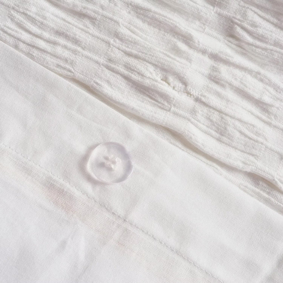 Dove White Whisper Waffle Luxury Duvet Cover Set – Super King Size (260 × 220 cm) | 3-Piece Premium Cotton Bedding Set