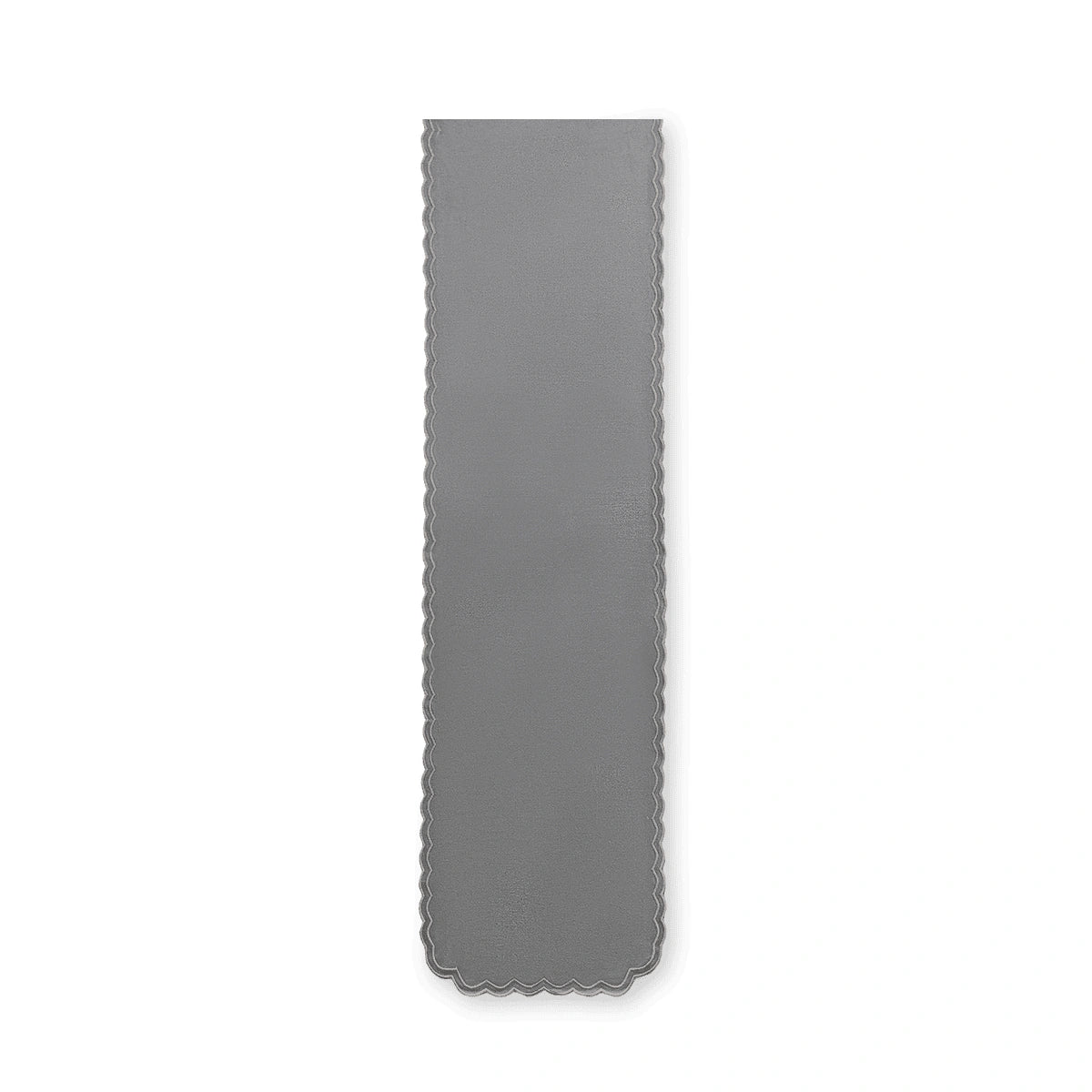 Mist Grey Scallop Table Runner – 33x260 cm – Contemporary Minimalist Elegance