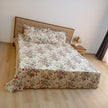 Soft Beige Anokhi Blossom – Super King Size Jaipuri Cotton Bedsheet (270 x 270 cm) | Includes 2 Pillow Covers