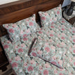 Sagewood Blossom – Super King Size Bedsheet (274 x 274 cm) | 100% Percale Cotton | Includes 2 Pillow Covers