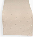 Beige Floral Cotton Table Runner – 40x250 cm – Delicate Minimalist Elegance