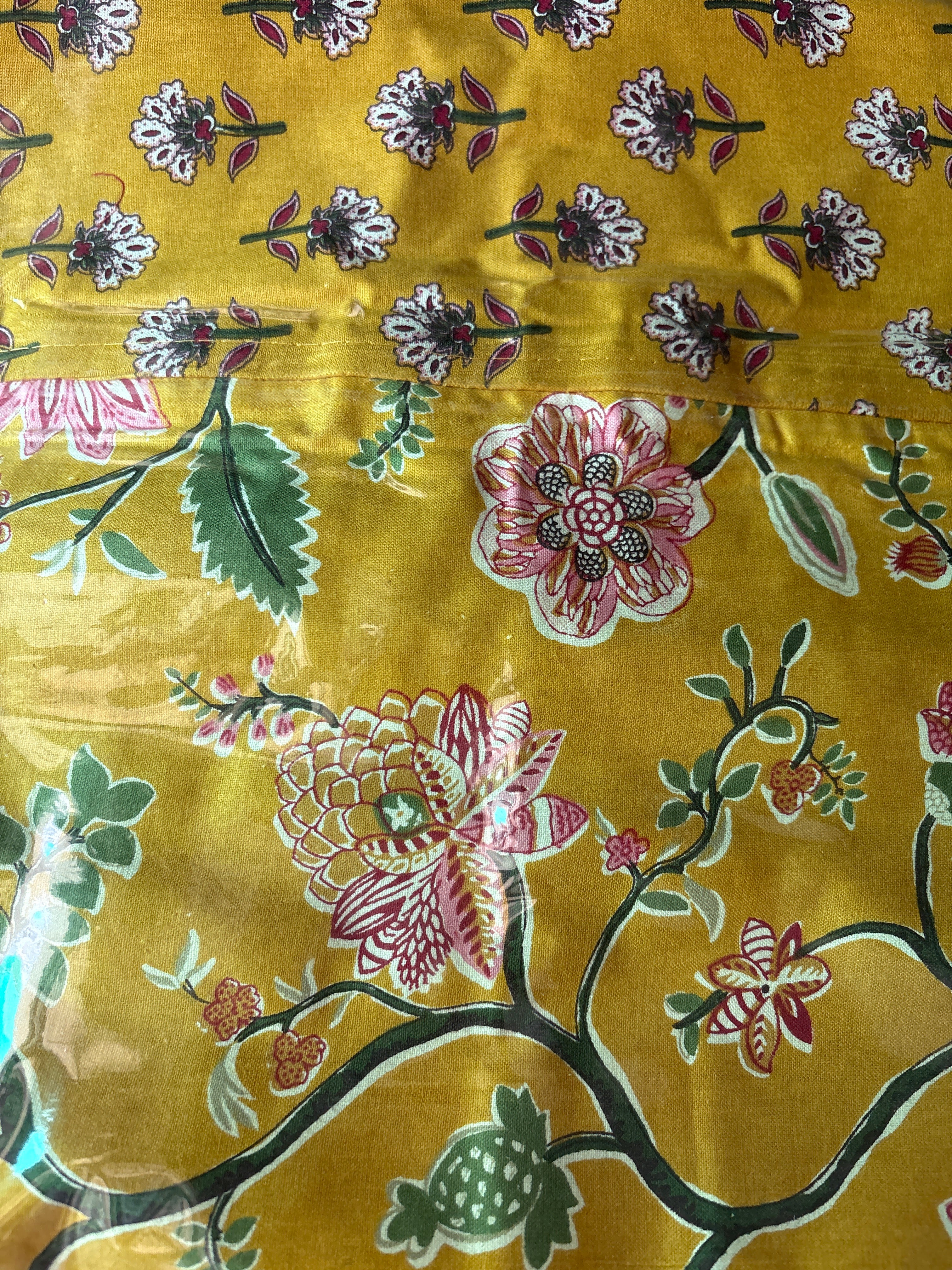 Sunehri Gulbahaar Ajrakh – Super King Size Bedsheet (274 x 274 cm) | 100% Jaipuri Cotton | Includes 2 Pillow Covers