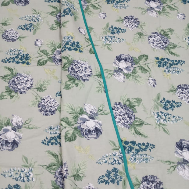 Azure Bloom Haven Muslin Cotton Dohar – King Size (220 × 240 cm) | 100% Muslin Cotton | 1 Piece