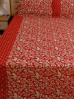 Rust Heritage Ajrakh – Super King Size Bedsheet (274 x 274 cm) | 100% Pure Cotton | Includes 2 Pillow Covers