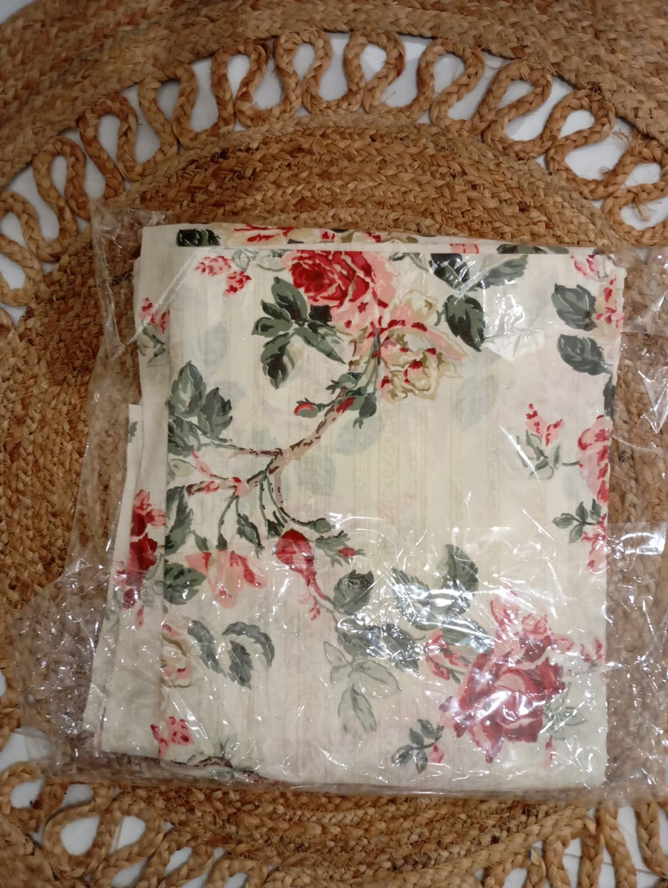 Rosé Garden Charm – Super King Size Bedsheet (274 x 274 cm) | 100% Cotton | Includes 2 Pillow Covers