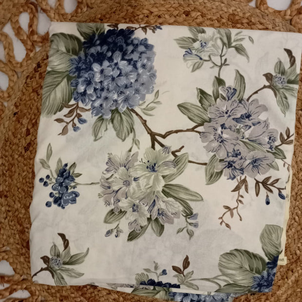 Blue Hydrangea Garden – King Size Bedsheet (95 x 108 Inches / 240 x 270 cm) | 100% Jaipuri Cotton | Includes 2 Pillow Covers