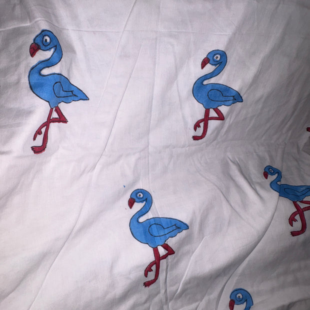 Flamingo & Dino Adventure Reversible Muslin Cotton Kids Dohar – Single Size (60 x 90 inch / 150 x 220 cm) | 100% Muslin Cotton | 1 Piece