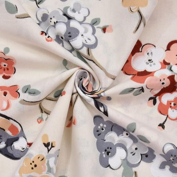 Bird Blossom Print – Super king Size XL Flat Bedsheet (274 x 290 cm) | 100% Cotton | Includes 4 Pillow Covers
