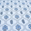Indigo Lattice Bloom Block Print – Super King Size Bedsheet (274 x 274 cm) | 100% Jaipuri Cotton | Includes 2 Pillow Covers