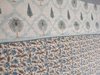 Blue Blossom Garden – Reversible Standard King Size Dohar | 100% Muslin Cotton | All Season, Perfect for AC
