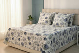Blue Hydrangea Garden – Jumbo King Size Bedsheet (270 x 305 cm) | 100% Jaipuri Cotton | Includes 2 Pillow Covers
