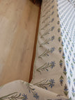 Blue Blossom Garden - Hand Block Print – Super King Size Bedsheet (274 x 274 cm) | 100% Jaipuri Cotton | Includes 2 Pillow Covers