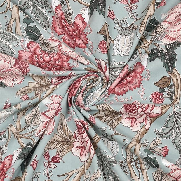 Sagewood Blossom – Super King Size Bedsheet (274 x 274 cm) | 100% Percale Cotton | Includes 2 Pillow Covers