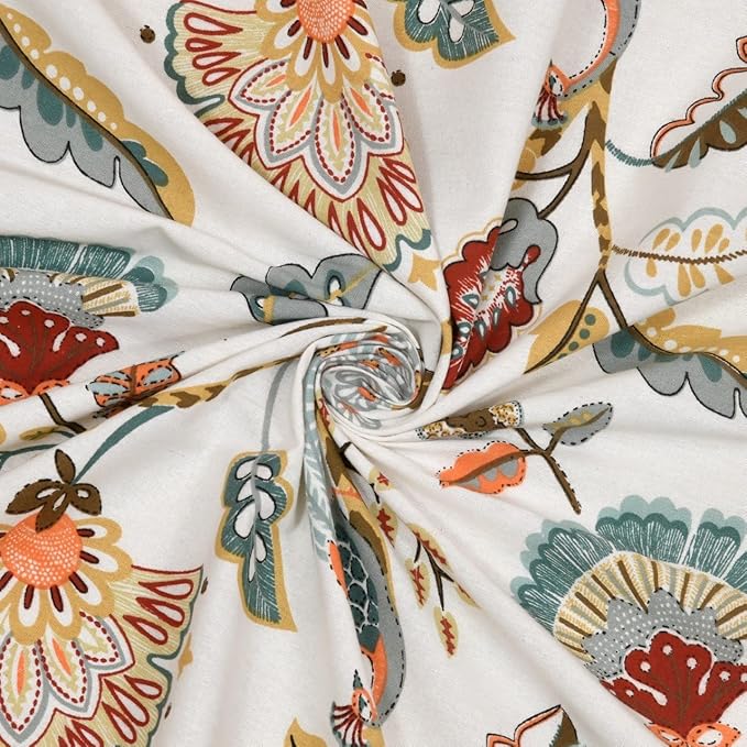 Coral Peacock Bloom – Queen Size Bedsheet (260 x 230 cm) | 100% Jaipuri Cotton | Includes 2 Pillow Covers