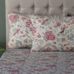 Floral Bird Elegance – Super King XL Size Bedsheet (270 × 290 cm) | 100% Jaipuri Cotton | Includes 4 Pillow Covers