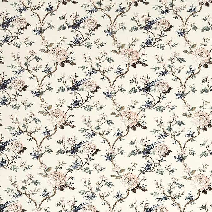 Blush Magnolia Bird Garden – Super King Size Bedsheet (274 x 274 cm) | 100% Jaipuri Cotton | Includes 2 Pillow Covers