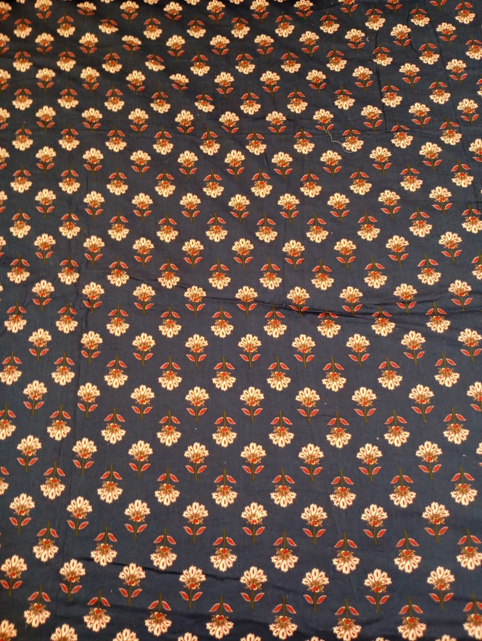 Midnight Gulnaar Ajrakh Dohar – Standard King Size (240 x 260 cm) | 100% Muslin Cotton | Lightweight and Breathable