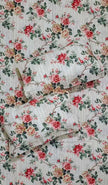 Rosé Garden Charm – Super King Size Bedsheet (274 x 274 cm) | 100% Cotton | Includes 2 Pillow Covers