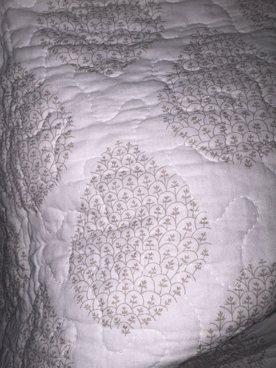 Ivory Whisper Reversible Quilted Bedspread – 300 TC Cotton | 260 x 240 cm | King Size | 2 Quilted Covers