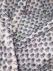 Azure Blue Blossom – King Size Reversible Muslin Cotton Razai | Organic Cotton Filling | Hand Stitched