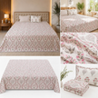 Blush Vine –Block Print - Super King Size Bedsheet (274 x 274 cm) | 100% Jaipuri Cotton | Includes 2 Pillow Covers