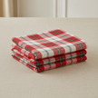 Crimson Tartan Plaid – Jumbo King  XL Size Bedsheet (305 x 305 cm) | 100% Percale Cotton (400 TC) | Includes 2 Pillow Covers