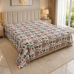 Rosewood Garden – Super King Size Bedsheet (274 x 274 cm) | 100% Jaipuri Cotton | Includes 2 Pillow Covers