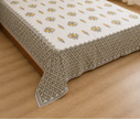 Amber Vine – Super King Size Bedsheet (274 x 274 cm) | 100% Jaipuri Cotton | Includes 2 Pillow Covers