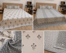 Jaipuri Lavender Meadow Reversible Quilted Bedspread – Standard King Size (90 x 102 Inches / 229 x 259 cm) | 3-Piece Set | 2 Quilted Pillow Covers