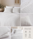 Dove White Whisper Waffle Luxury Duvet Cover Set – Super King Size (260 × 220 cm) | 3-Piece Premium Cotton Bedding Set