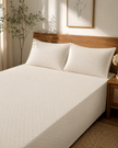 Minimal Cross Pure Cotton Bedsheet Set – King Size (260 × 270 cm) | 3-Piece Bedding Set