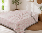 Blush Petal Muslin Cotton Dohar – Standard King Size (240 × 260 cm / 90 × 108 inches) | 100% Muslin Cotton | Lightweight All-Season Comfort