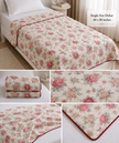 Rose Blossom Dohar – Single Size (152 x 229 cm / 60 x 90 inches) | Muslin Cotton | Lightweight All-Season | Set of 2