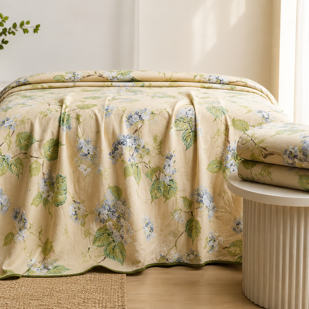 Royal Blue Blossom Vine Elegance Muslin Dohar – Standard King Size (240 x 260 cm / 90 x 108 inches) | Muslin Cotton | Lightweight All-Season Comfort