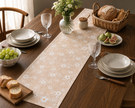 Beige Wildflower Jaipuri Cotton Table Runner –Small Size - 33x120 cm – Soft Floral Elegance