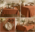 Rust Linen Cotton Tablecloth – 150 x 250 cm – Timeless Everyday Elegance