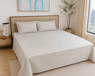 Sage Stripe Super King Size Tencel Cotton Bedsheet (274 x 274 cm) | 400 Thread Count | Includes 2 Pillow Covers