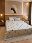 Sunlight Meadow Floral – Block Print Super King Size Bedsheet (274 x 274 cm) | 100% Percale Cotton | Includes 2 Pillow Covers