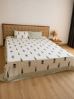 Blue Meadow Floral - Hand Block Print – Super King Size Bedsheet (279 x 279 cm) | 100% Percale Cotton | Includes 2 Pillow Covers