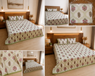 Mughal Rose Lattice – Super King Size Bedsheet (274 x 274 cm) | 100% Jaipuri Cotton | Includes 2 Pillow Covers