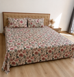 Gulnaar Blossom Haven – Super King Size Bedsheet (274 x 274 cm) | 100% Cotton | Includes 2 Pillow Covers