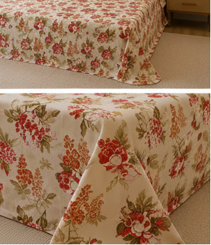 Rosé Heritage Bloom – Super King XL Size Bedsheet (270 x 290 cm) | 100% Jaipuri Cotton | Includes 4 Pillow Covers
