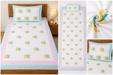 Moonlight Elephant Dreams – Kids Single Bedsheet (152 x 228 cm) | 100% Pure Cotton | Includes 1 Pillow Cover