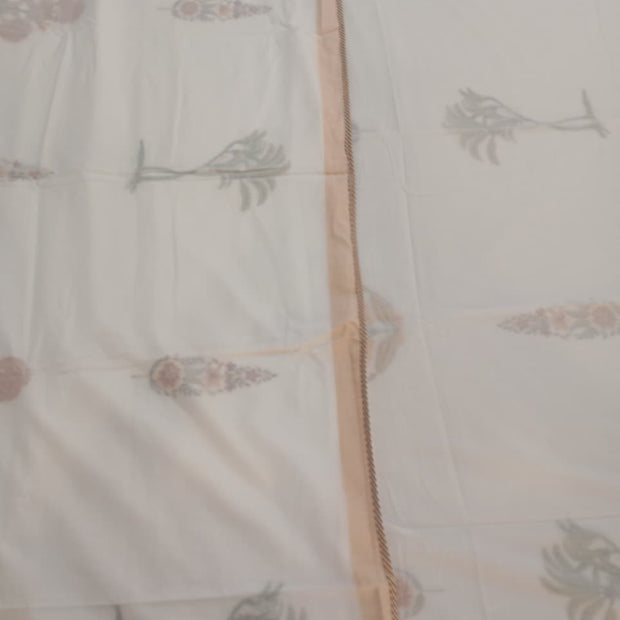 Muslin Luxe Collection – Desert Bloom Botanical Muslin Dohar – Standard King Size (240 × 260 cm / 90 × 102 inches) | Muslin Cotton Outer Layer | Lightweight All-Season Comfort