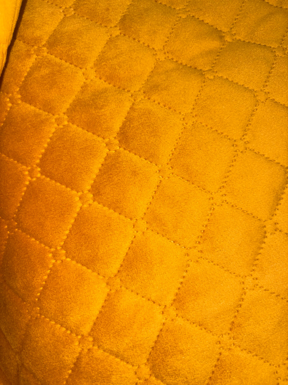 Jaipur Marigold Luxe – 3-Piece Velvet Quilted Bedspread Set (160 × 220 cm) | Mustard Gold | 2 Pillow Covers