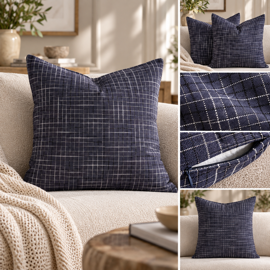 Jaipuri Neel Saaz Cushion Cover